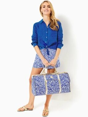 Lilly Pulitzer Martinique Blue Weekender & Garment Bag